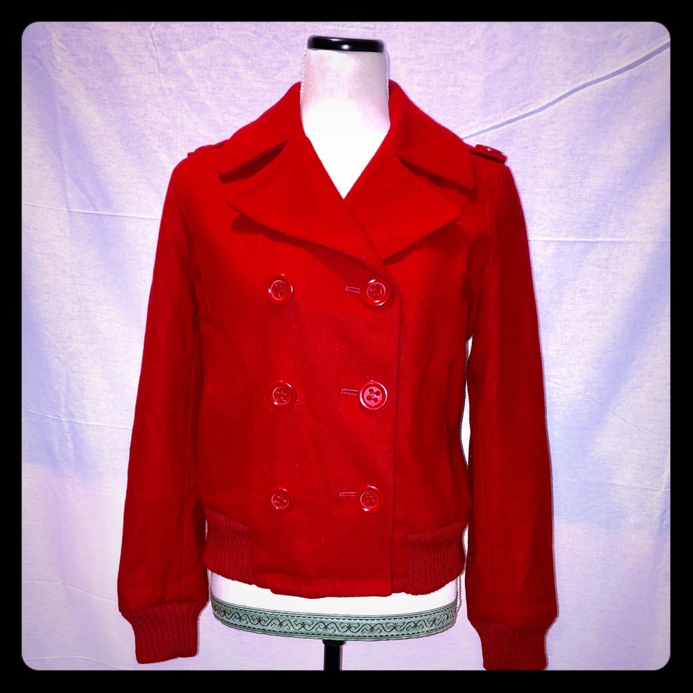 Red Todd Smith Wool Jacket.